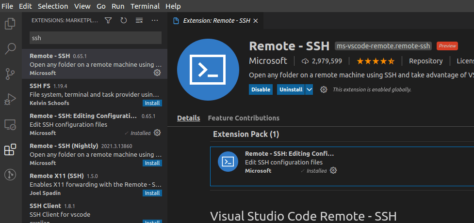 conectar a servidor por SSH desde Visual Studio Code