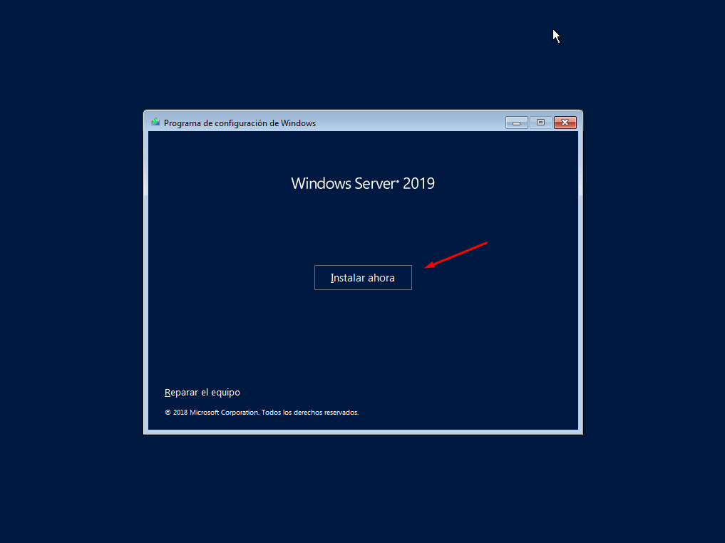 Instalar Windows Server 2019 en VirtualBox